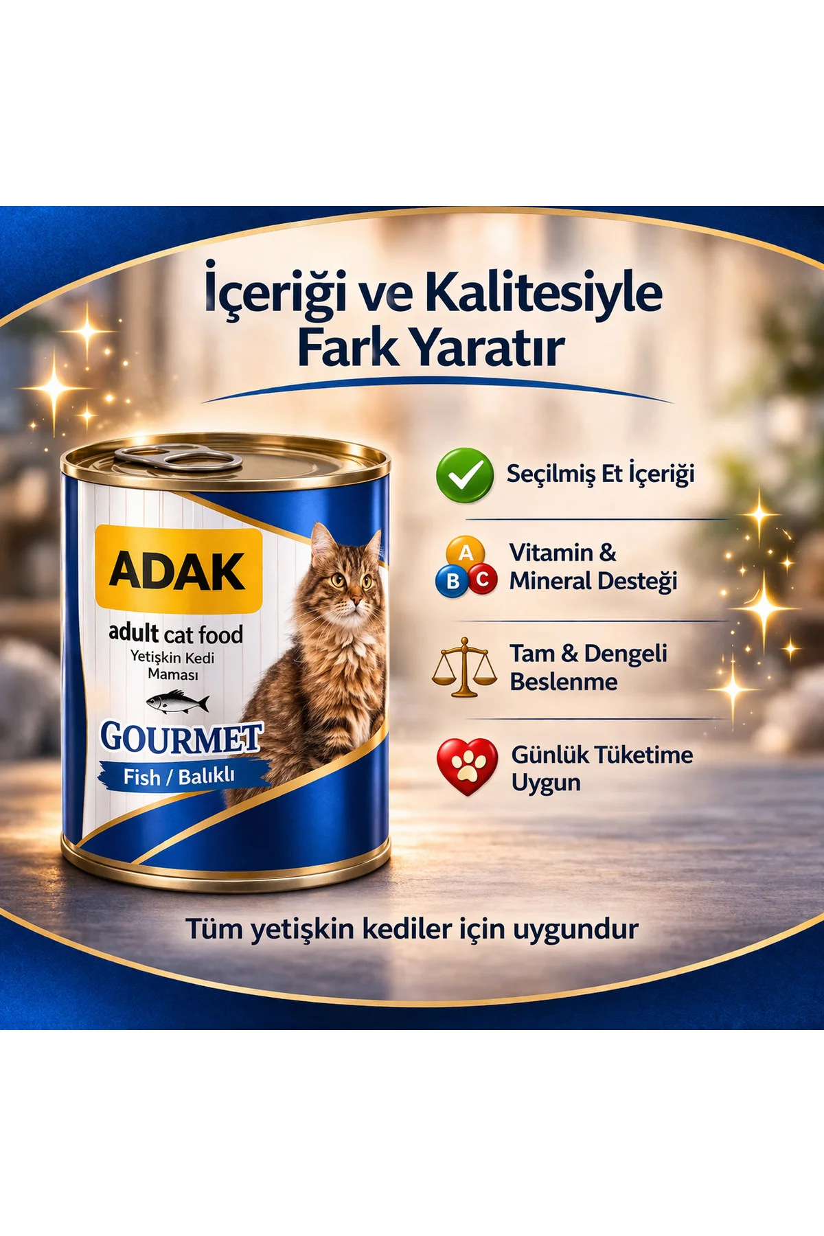 Balıklı Konserve Yaş Kedi Maması 415g x 48 Adet Parça Balıklı Yet Balıklı Konserve Yaş Kedi Maması 415g x 48 Adet Parça Balıklı Yet