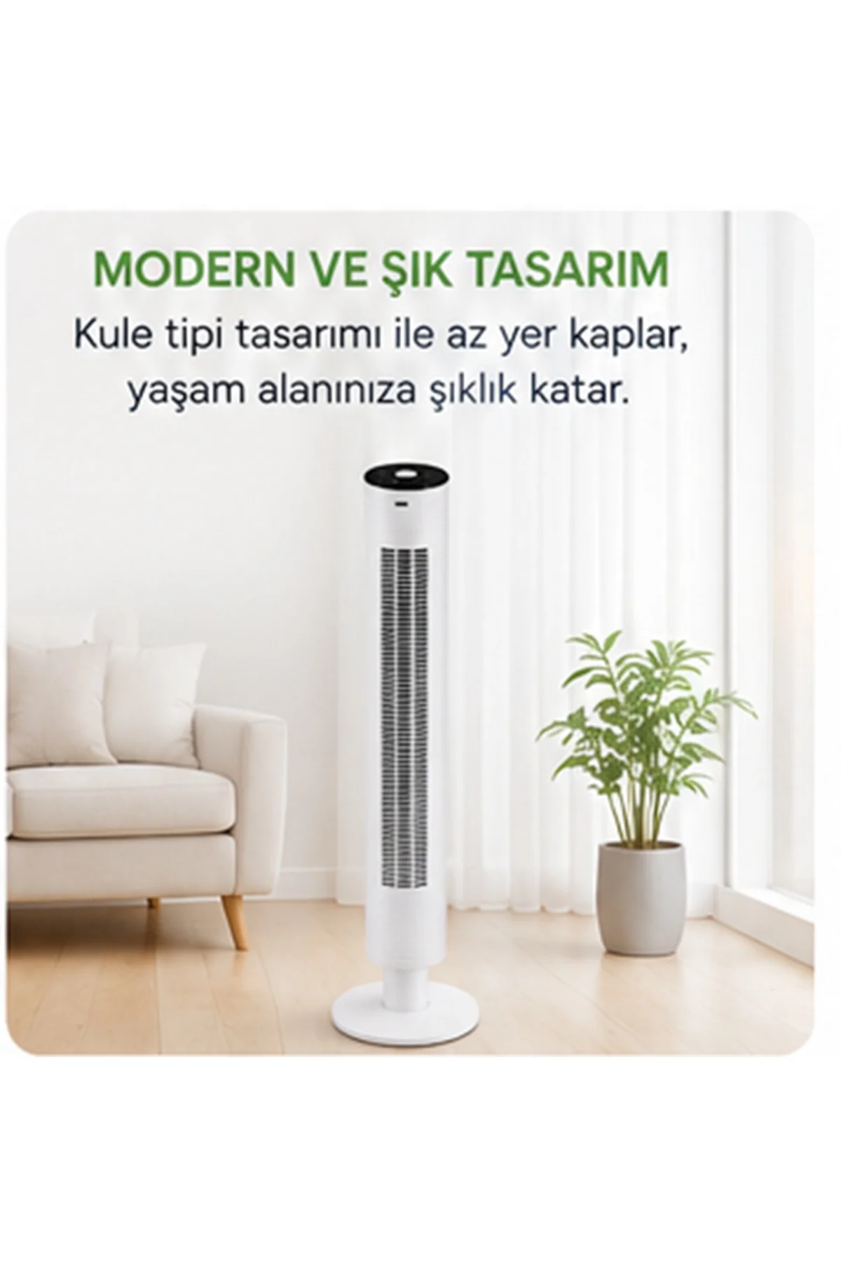 Balito Kule Tipi Kumandalı 45W Vantilatör Beyaz | 3 Kademeli Sessiz SOĞUTMA ÖZELLİKLİDİR