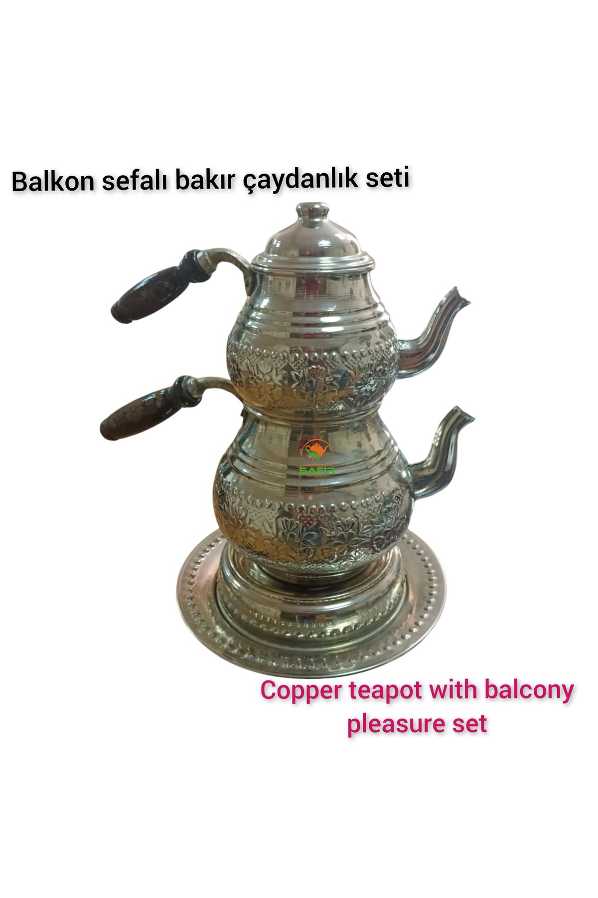 Safir Çay Kazanlari Balkon Sefası Bakır Çaydanlık Seti. Kalaylı Bakır Balkon Sefası B