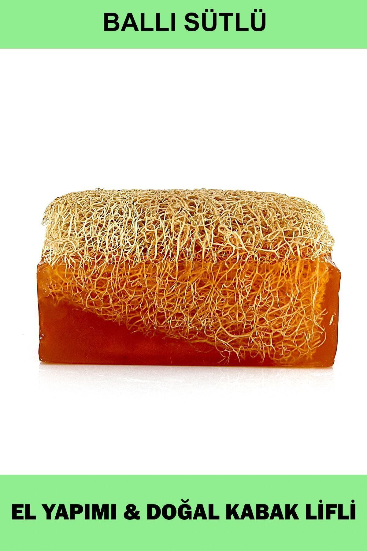 Trendmilano Ballı Sütlü - %100 El Yapımı Doğal Kabak Lifli Ballı Sütlü Sabun 