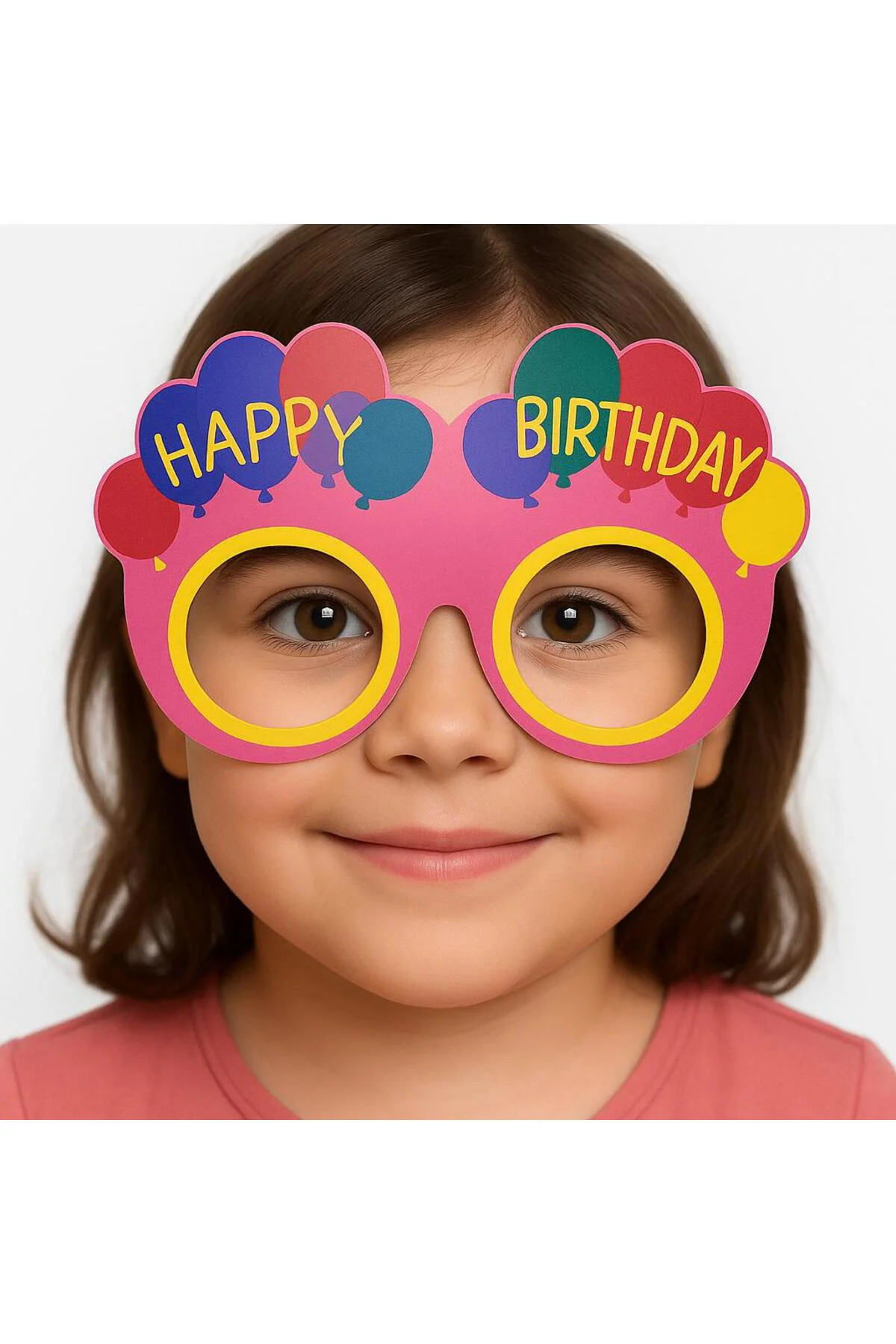 Balon Desenli Karton Doğum Günü Gözlükleri 6 Adet Pembe Renk (506 Balon Desenli Karton Doğum Günü Gözlükleri 6 Adet Pembe Renk (506