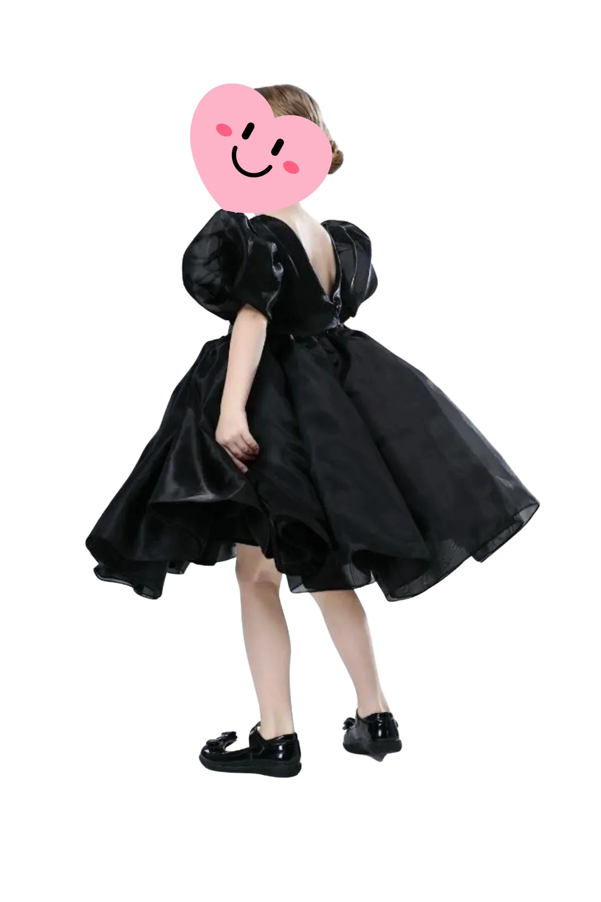 Balon Kollu Organze Tasarım Abiye - Kristal Tüllü Organze Abiye -