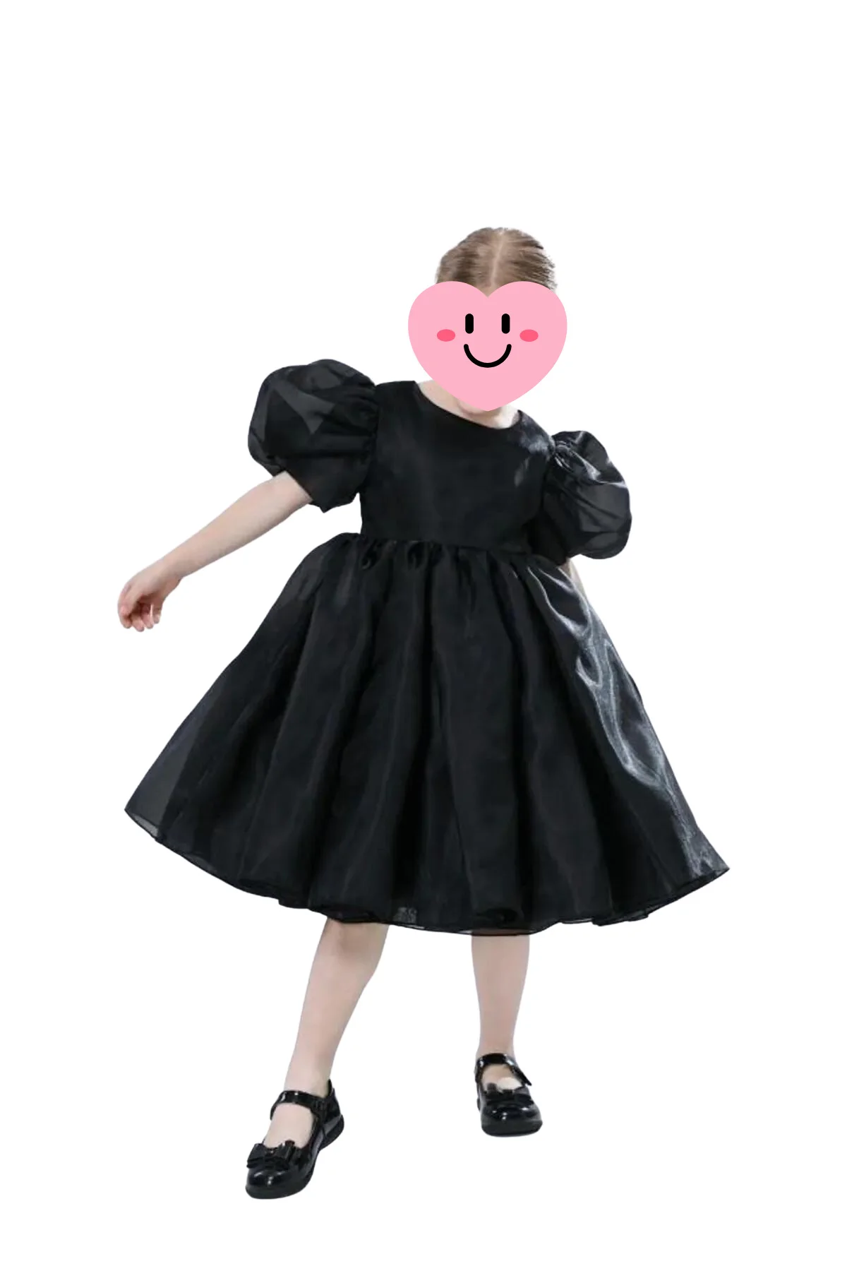 Balon Kollu Organze Tasarım Abiye - Kristal Tüllü Organze Abiye -