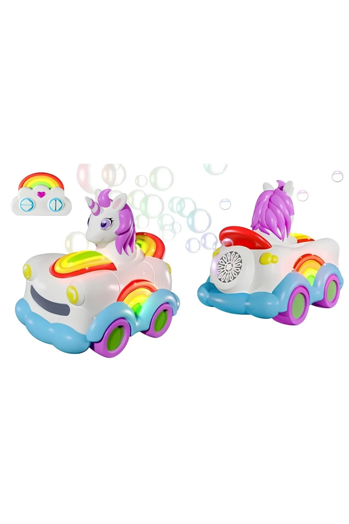 Baloncuk Çıkartan Uzaktan Kumandalı Unicorn Araba 3.7V.USB