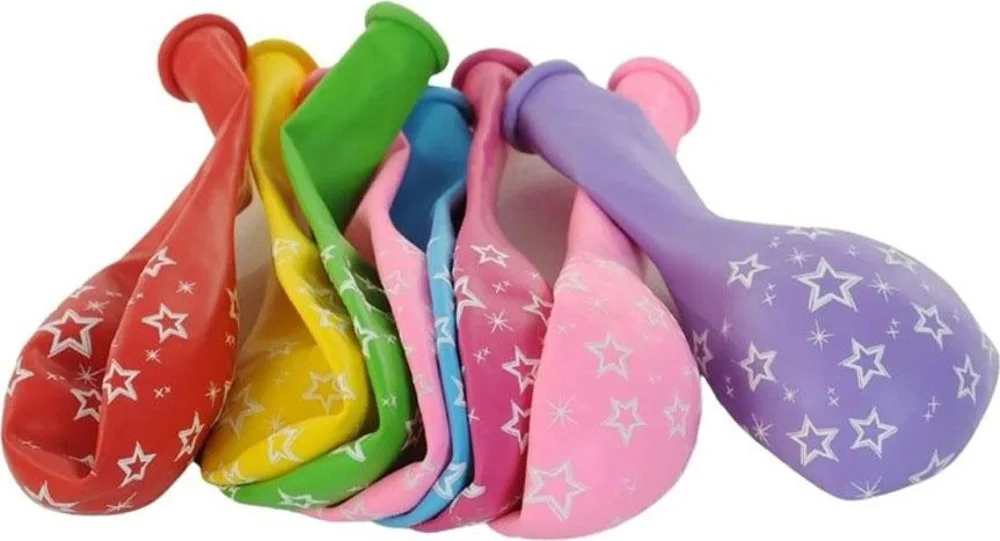 Balonevi Balon Çepeçevre Yıldız Baskılı 12 İnc Balonlar 8 Li