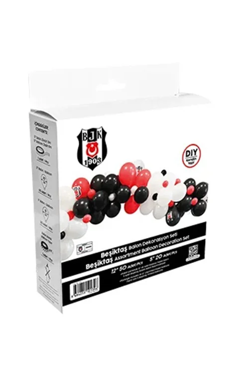Balonevi Beşiktaş Asorti Balon Dekorasyon Set 70Li