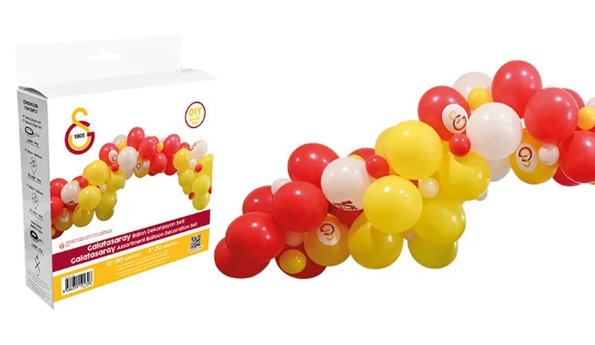 Balonevi Galatasaray Asorti Balon Dekorasyon Seti 70 Li