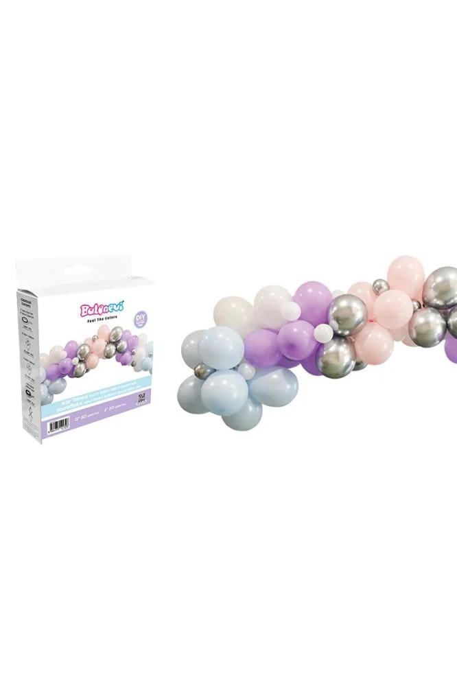 Balonevi Kar Tanesi Asorti Balon Dekorasyon Seti 70 Li