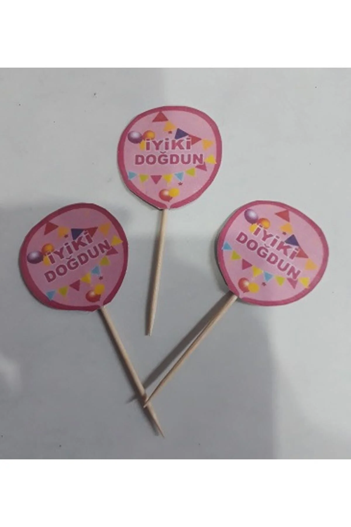 Balonlu Pasta Süsü, Doğum Günü Kürdani 15 Li Pembe