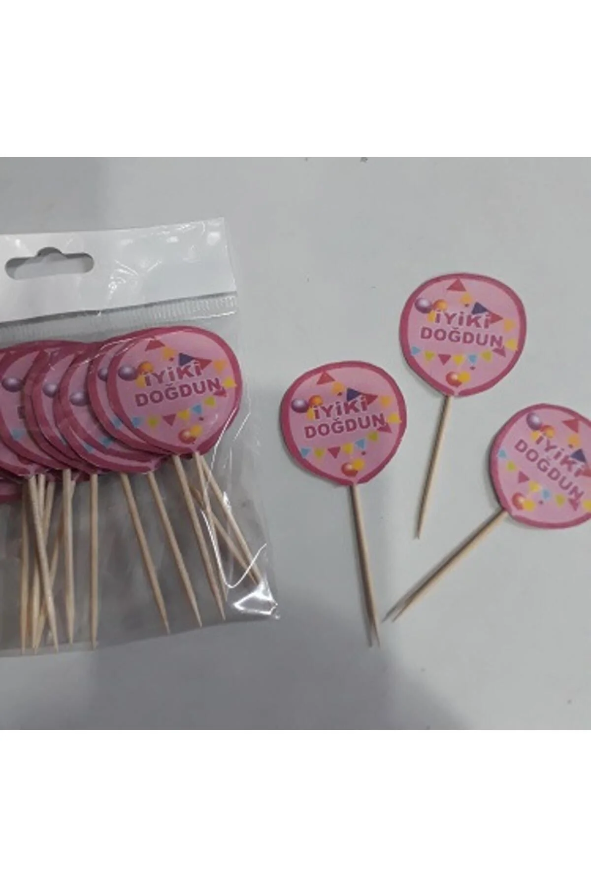 Balonlu Pasta Süsü, Doğum Günü Kürdani 15 Li Pembe