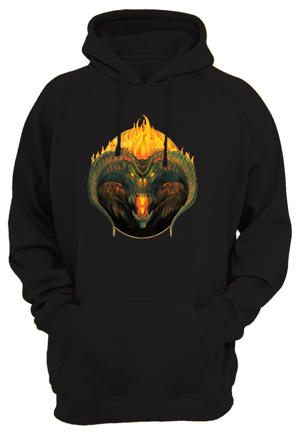 Balrog Baskılı %100 Pamuk 3 Ipl. Şardonlu Içi Polar, Kalın Sweatshirt