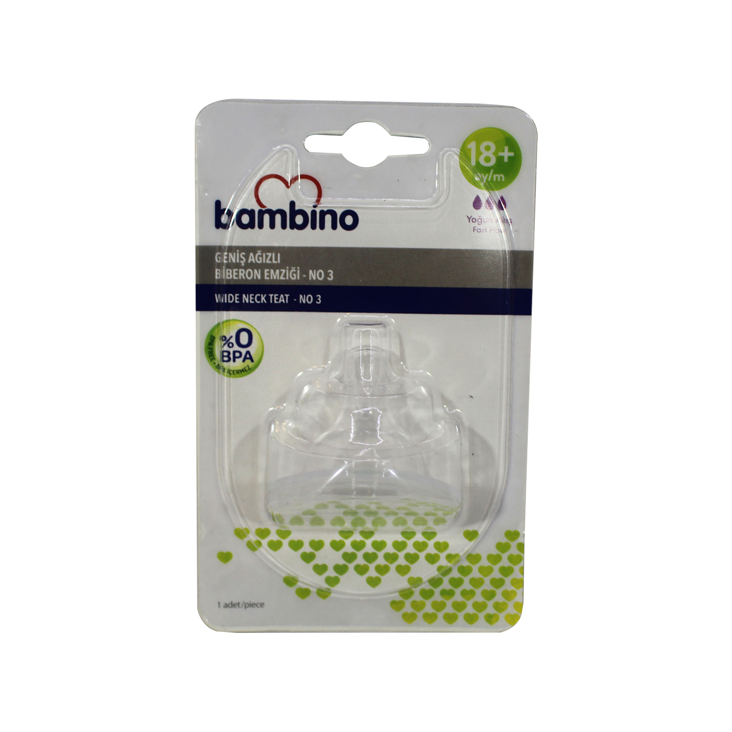 Bambino Emzik Genis Ağızlı Biberon Emziği No:3 T106
