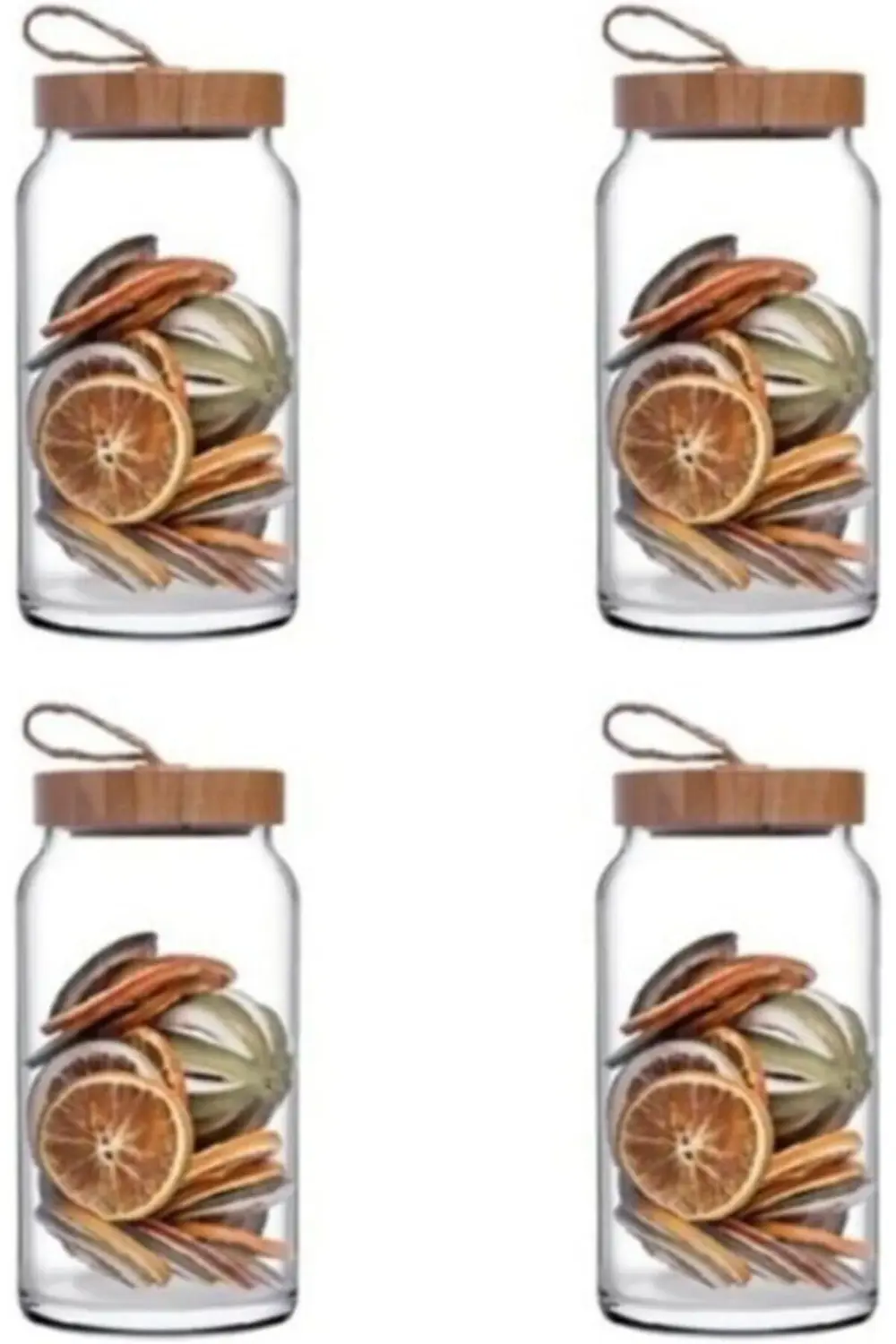 Bamboo Kapaklı Kavanoz 1130cc 4 Adet 43593 395519