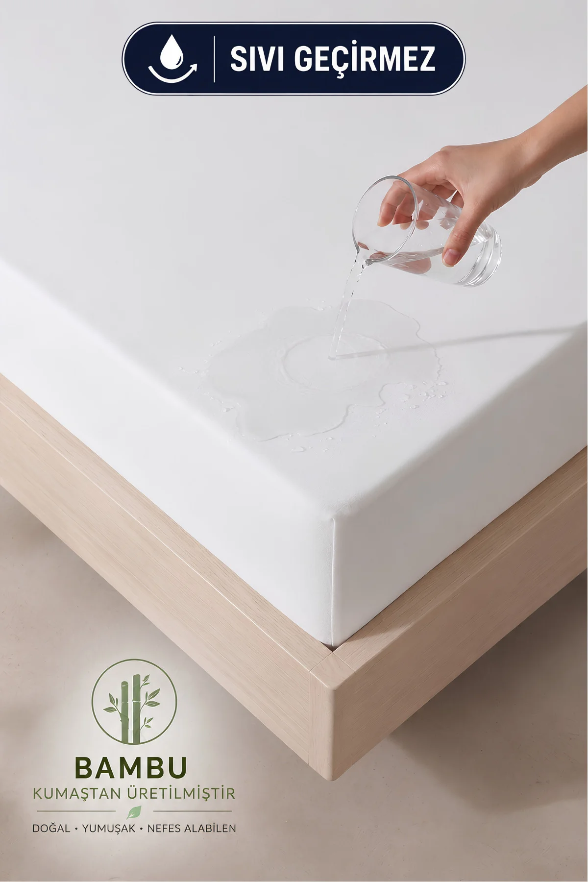 Bamboo Sleep Premium Bambu Kumaş Sıvı Geçirmez Fitted Alez – Nefes Alabilen Yatak Koruyucu