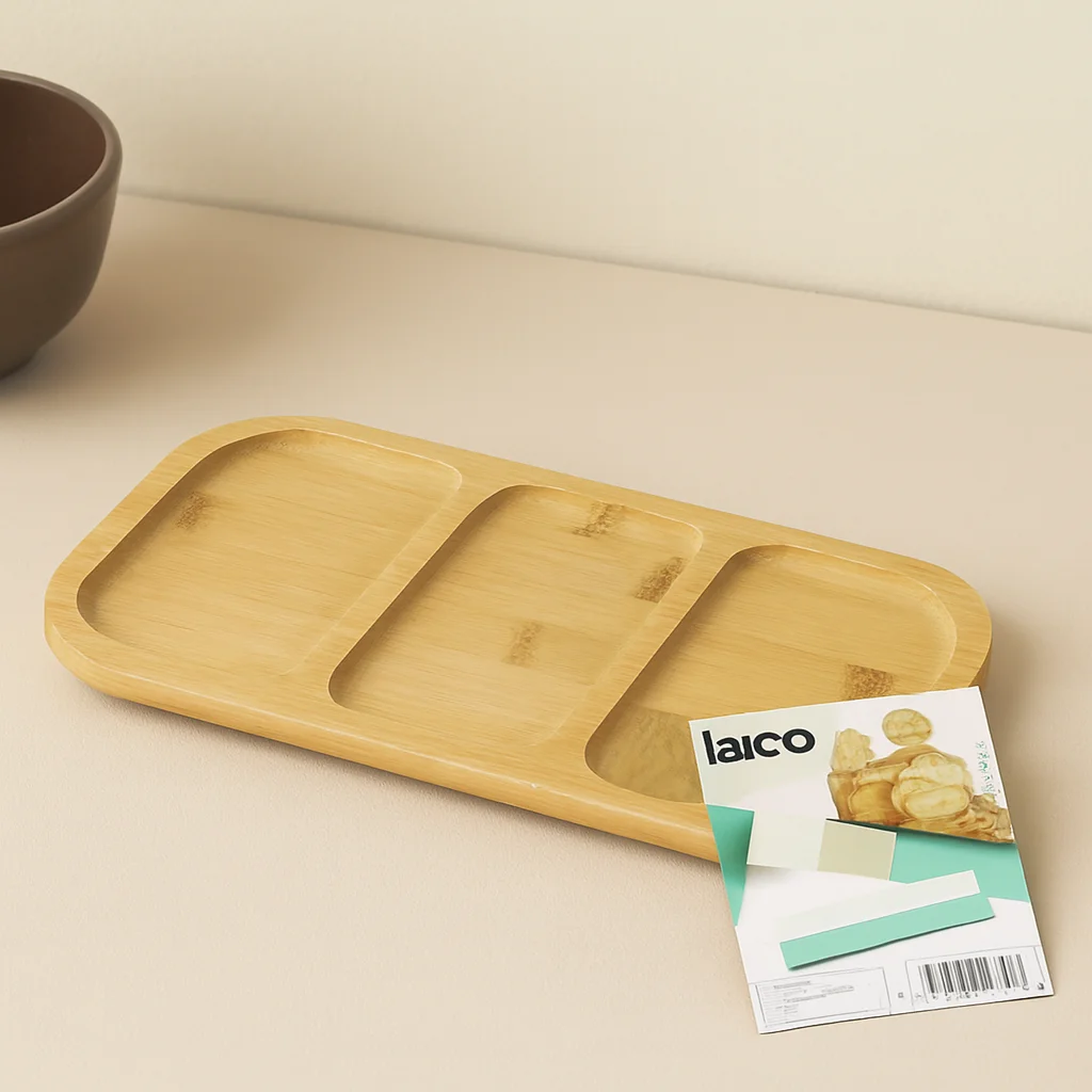 Bambu 3 Bölmeli Sunum Tepsisi 25x14 cm Bambu 3 Bölmeli Sunum Tepsisi 25x14 cm