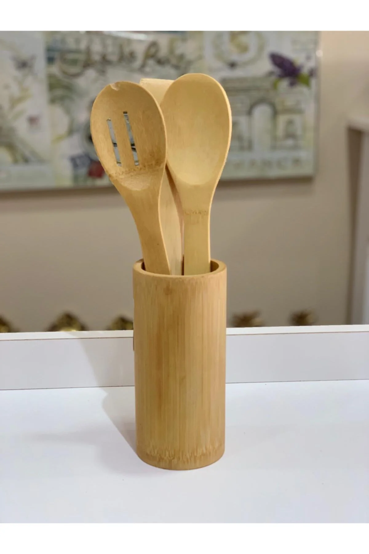 Bambu 3'lü Kaşık Spatula Ve Çatal Set