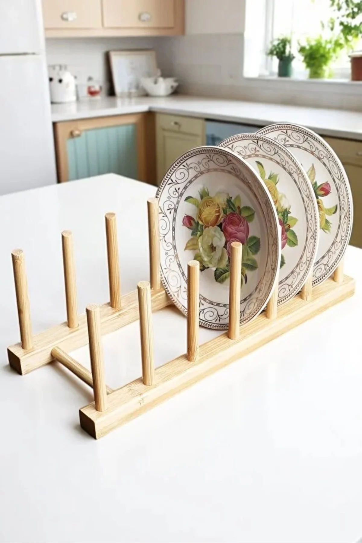Bambu 6 Lı Tabak Düzenleme Aparatı Tabaklık 30x12 cm