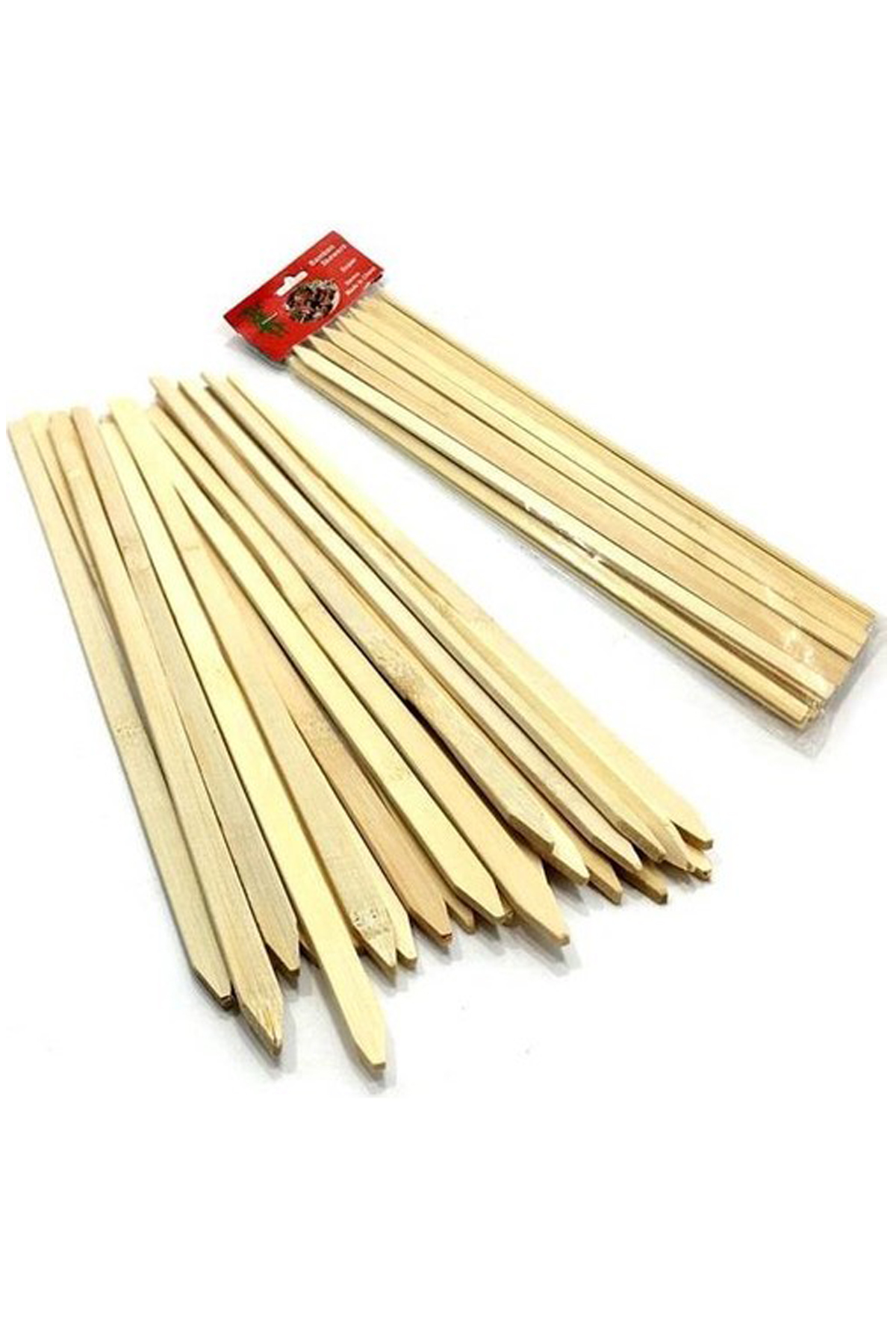 Just Cheap Store Bambu Adana Kebap Şişi Ahşap 25 Adet Yassi Çöp Şiş Kebap Şişi 30 
