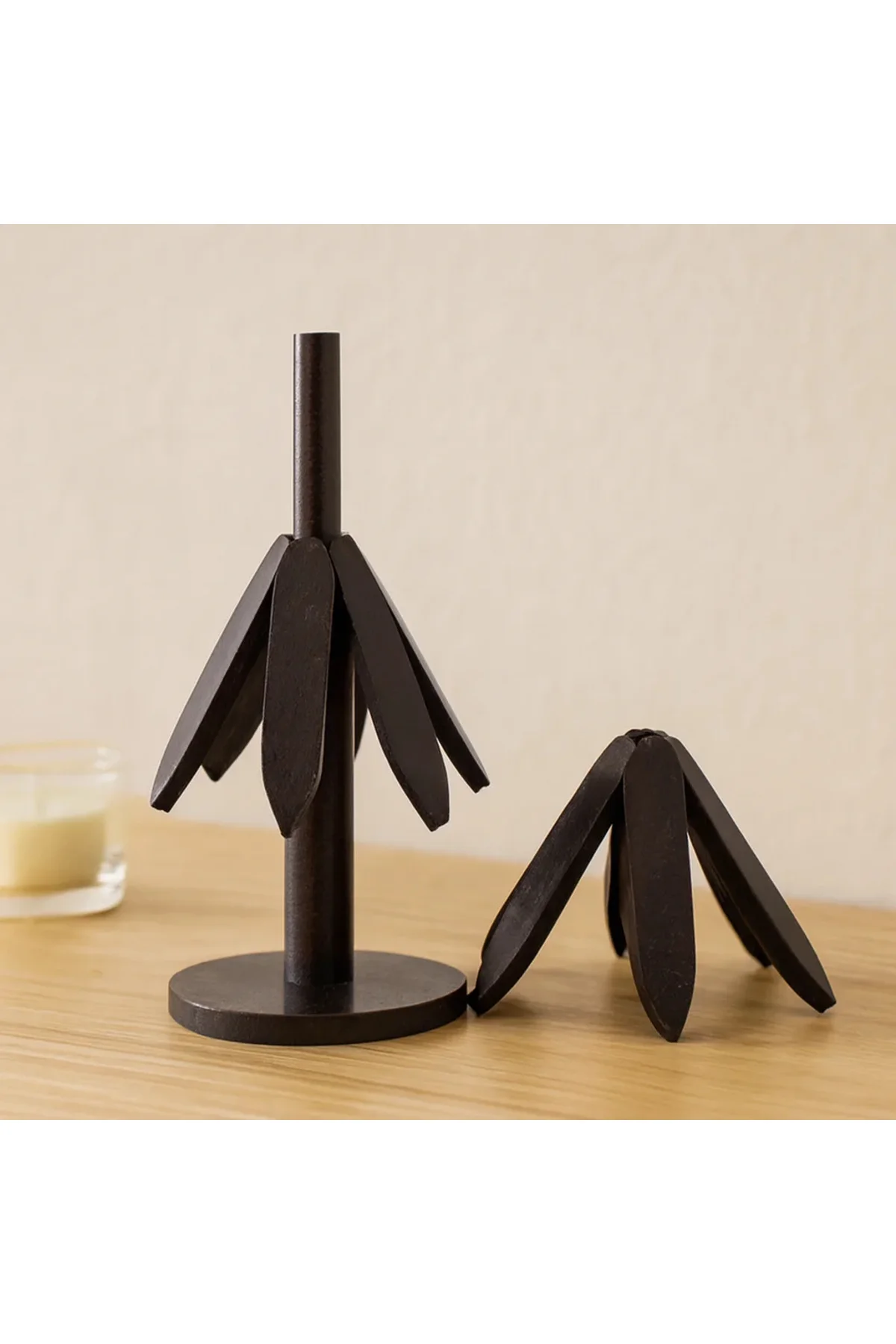 Bambu Ahşap Katlanır Nihale 20 cm - Standlı, Yaprak Desenli (2'li) Bambu Ahşap Katlanır Nihale 20 cm - Standlı, Yaprak Desenli (2'li)