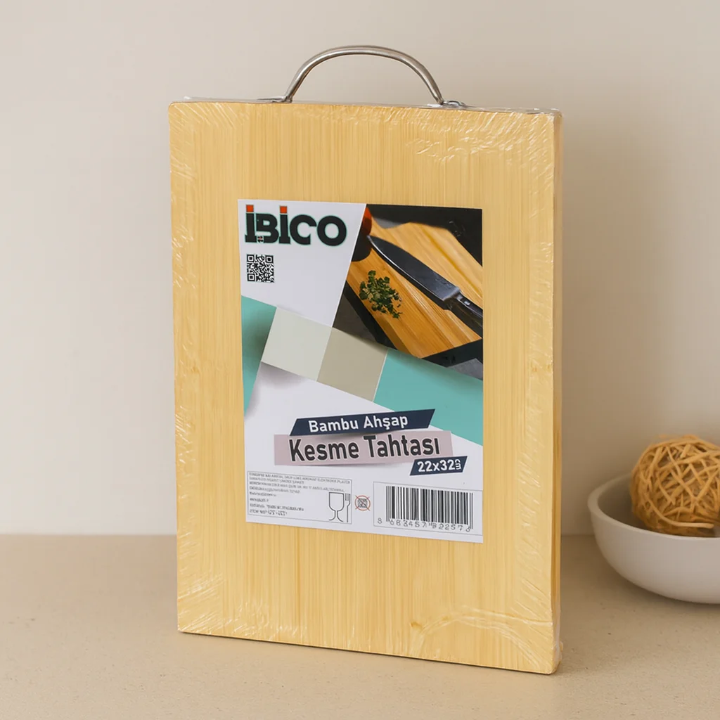 Bambu Ahşap Kesme Tahtası 22x32x1.7 cm (Metal Kulplu) Fiyatı, Yorumları ve Özellikleri
