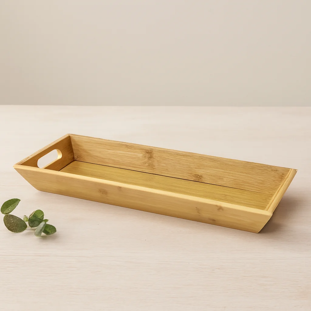 Bambu Ahşap Sunum Tepsisi 16x40x4 cm Çift Kulplu Fiyatı, Yorumları ve Özellikleri