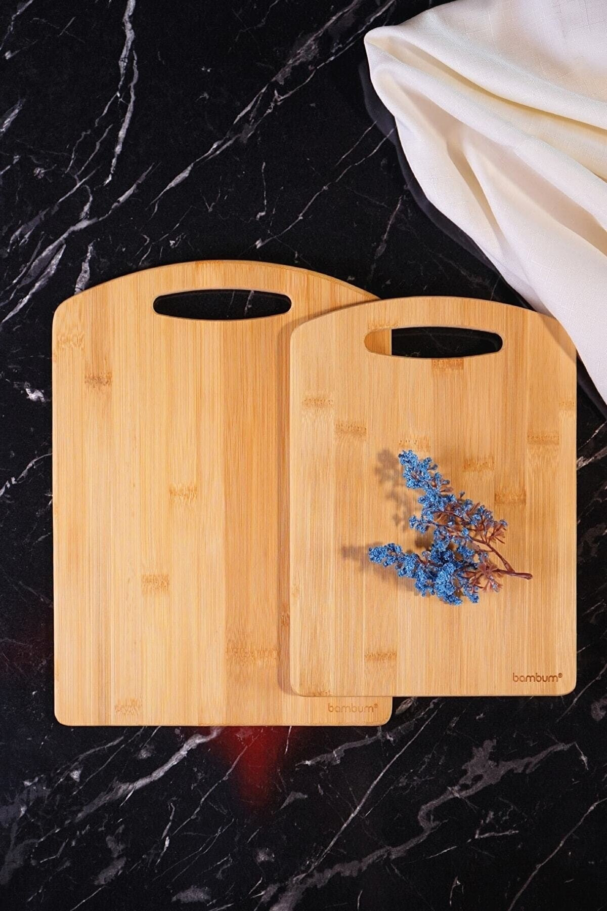 Canderel Bambu Antibakteriyel 2 Li Kesme Tahtası Kesim Panosu Doğrama Taht