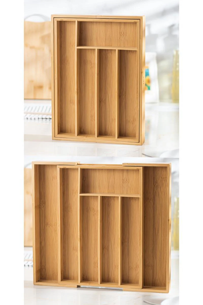 Bambu Ayarlanabilir Çekmece içi Kaşıklık &amp; Çekmece İçi Organizer  (25*35*5 / 39*35*5)