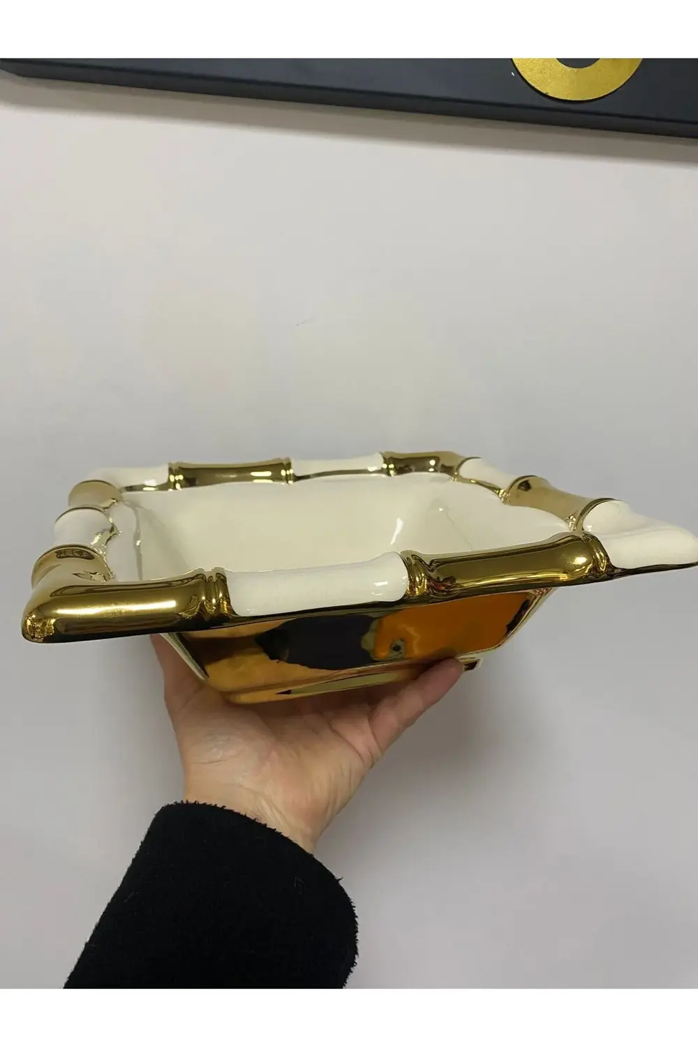 Bambu Desen Kare Derin Sunum Tabağı