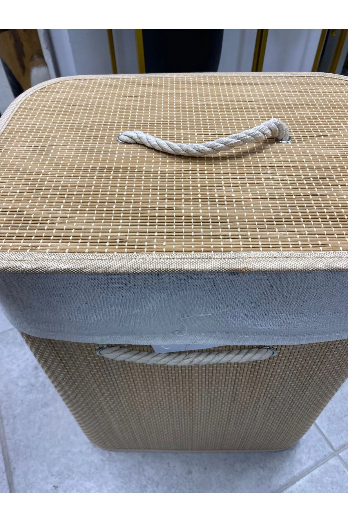 Bambu Dikdörtgen Çamaşır Sepeti
