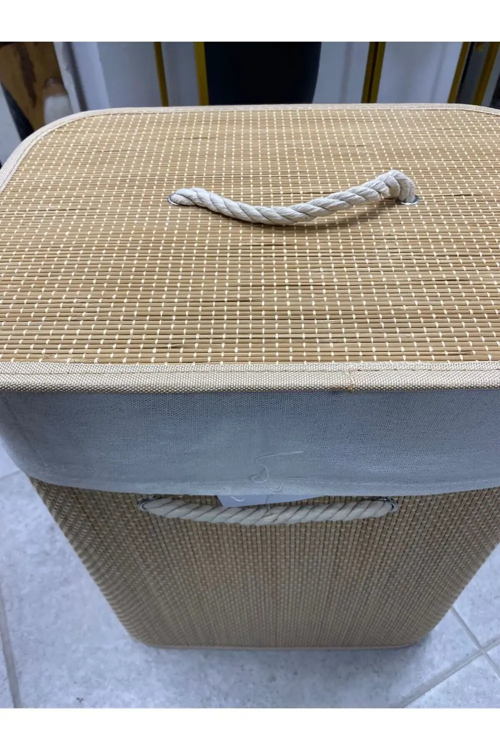 Bambu Dikdörtgen Çamaşır Sepeti