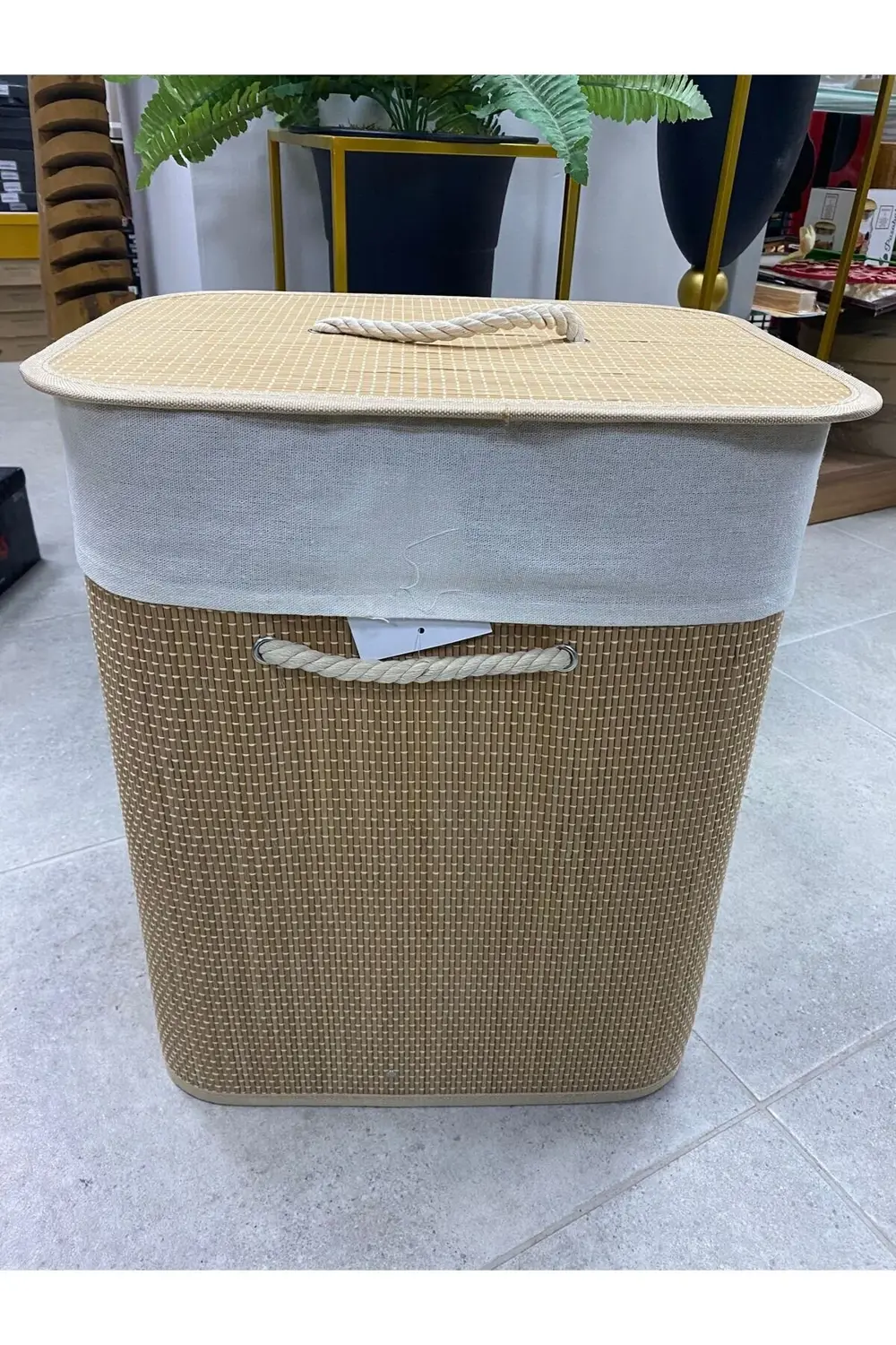 Bambu Dikdörtgen Çamaşır Sepeti