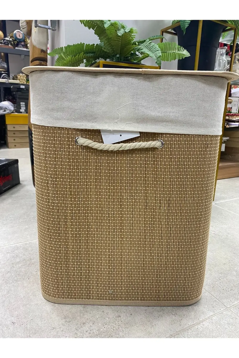 Bambu Dikdörtgen Çamaşır Sepeti