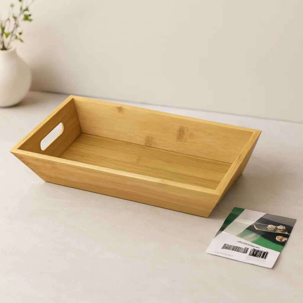 Bambu Dikdörtgen Sunum Tepsisi 16x30x4.5 cm (Çift Kulplu) Fiyatı, Yorumları ve Özellikleri