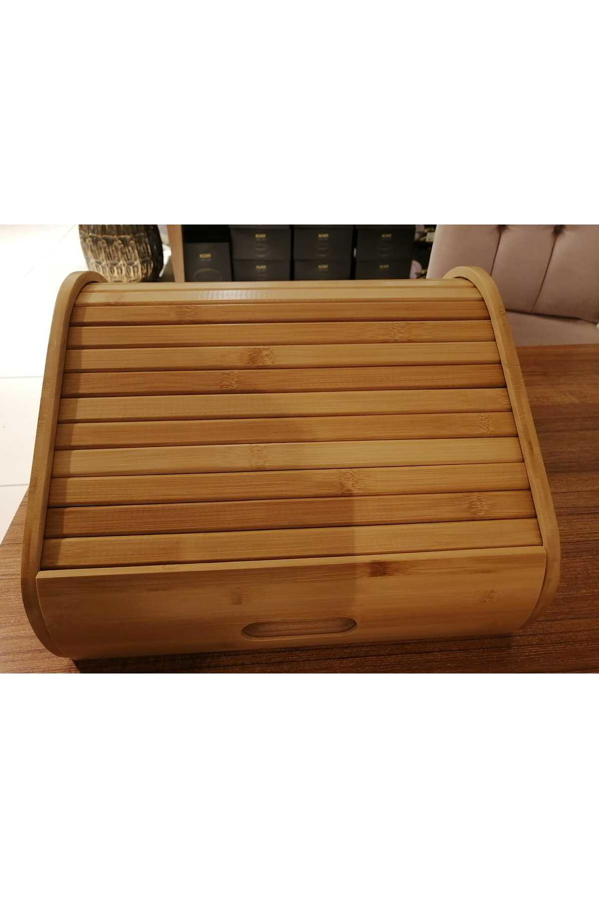 Panali Bambu Ekmek Kutusu Sürgülü