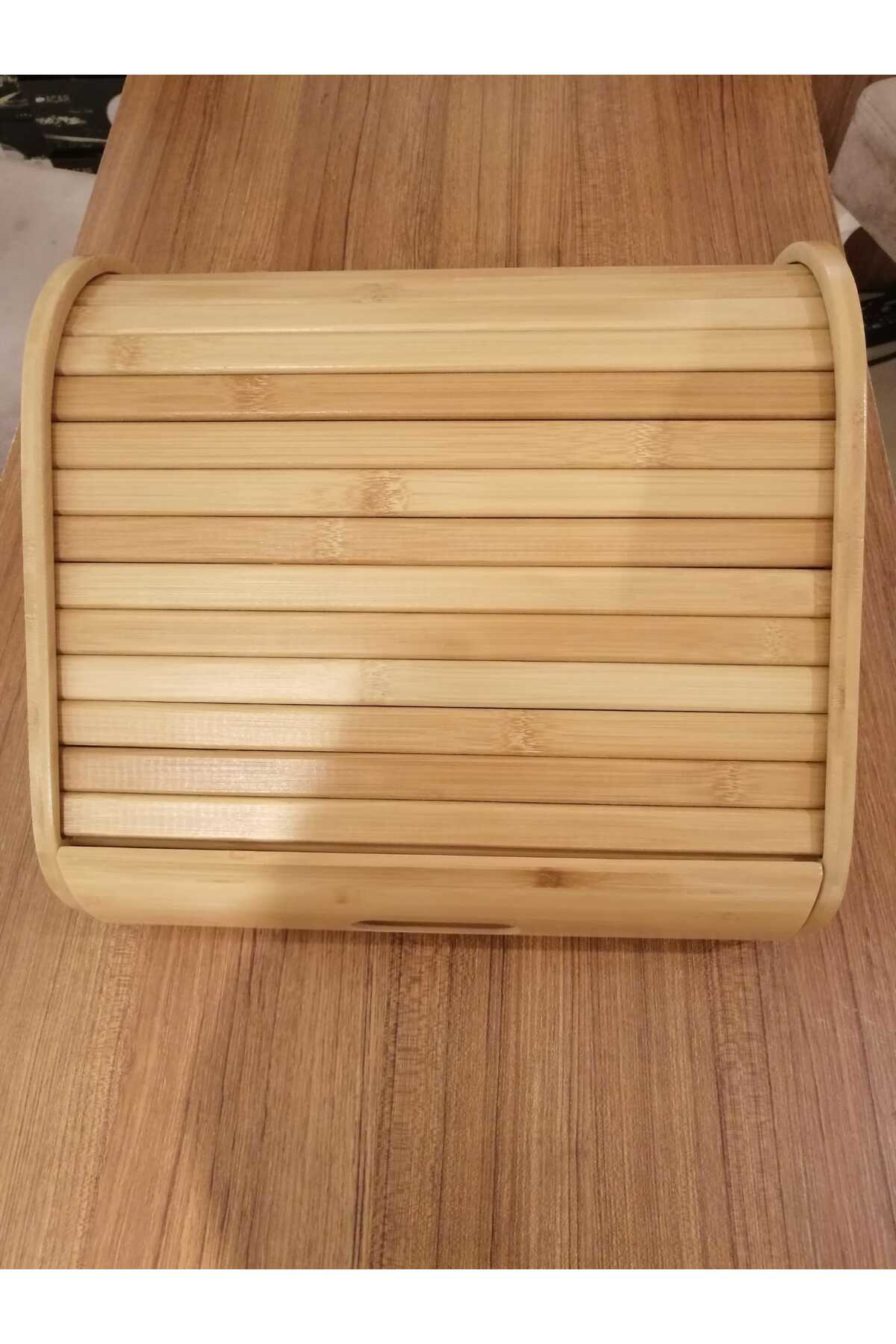 Panali Bambu Ekmek Kutusu Sürgülü