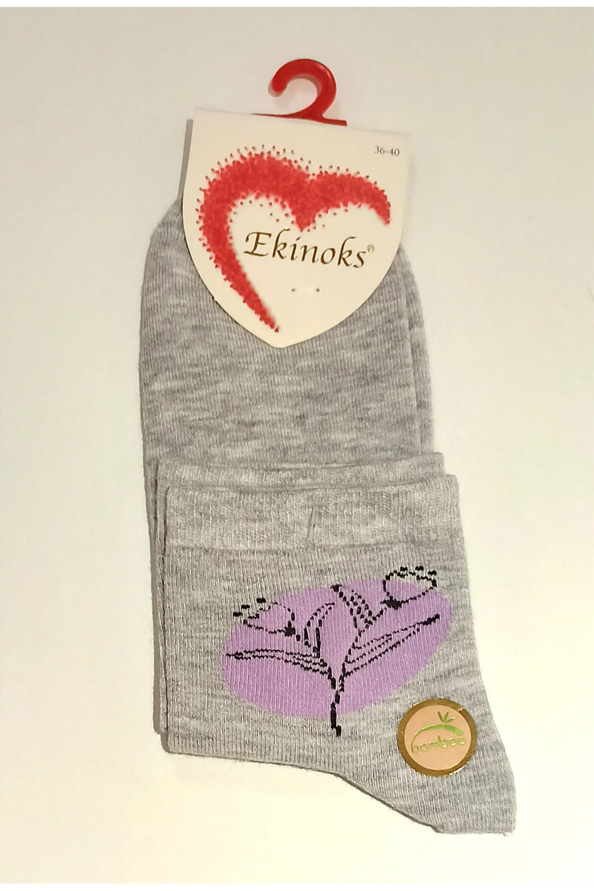 Bambu Gri Renk 36-40 Soket Kadın Çorap