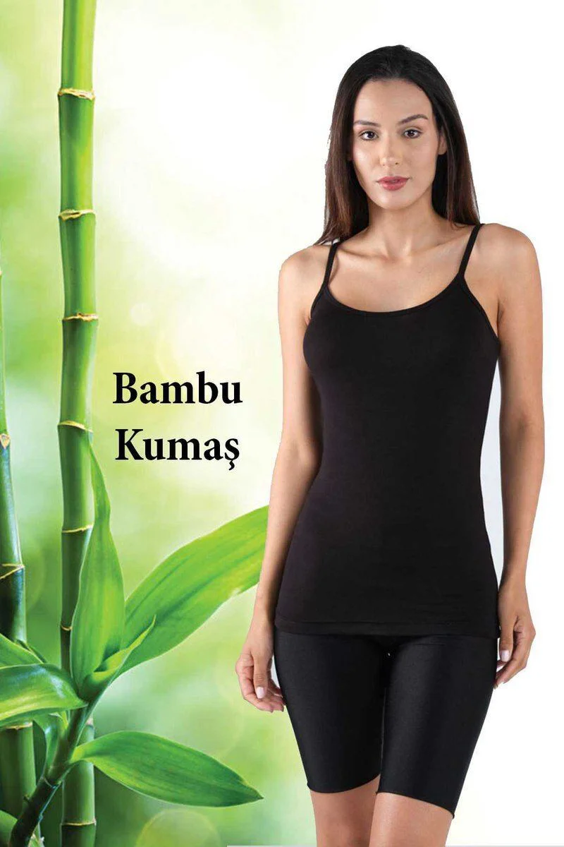 Bambu Kadın Askılı Atlet Siyah - %90 Bambu %10 Elastan Terlemeyen İç Çamaşırı Fiyatı, Yorumları ve Özellikleri