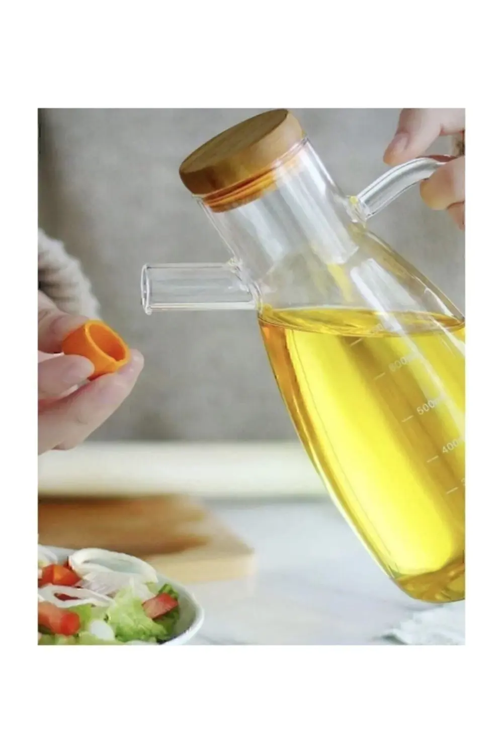 Bambu Kapaklı Borosilikat Cam Yağlık Sirkelik Sürahi Fma04465