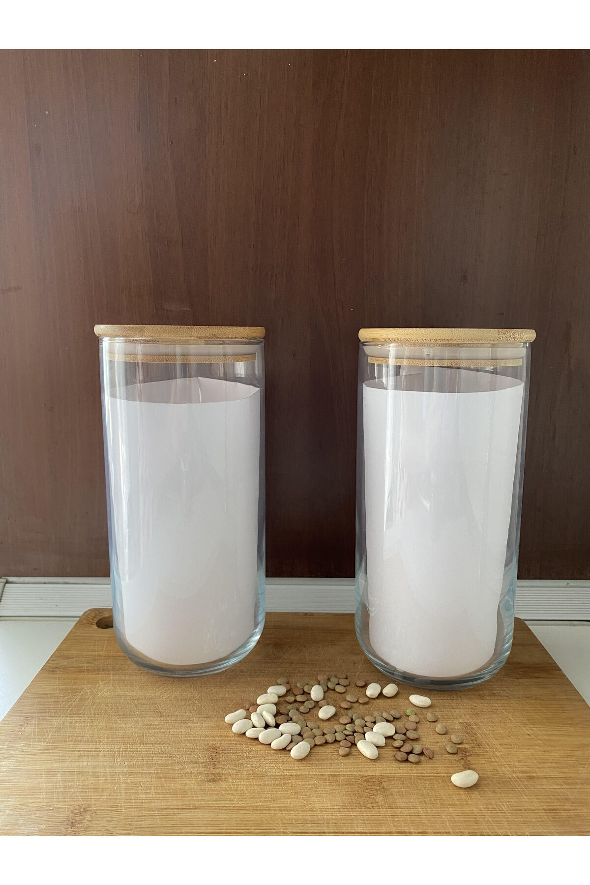 Agahome Bambu Kapakli Cam Kavanoz Duo 1400 Ml (Tekli)