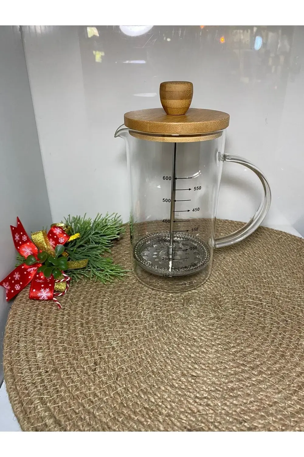 Bambu Kapaklı French Press 600ml