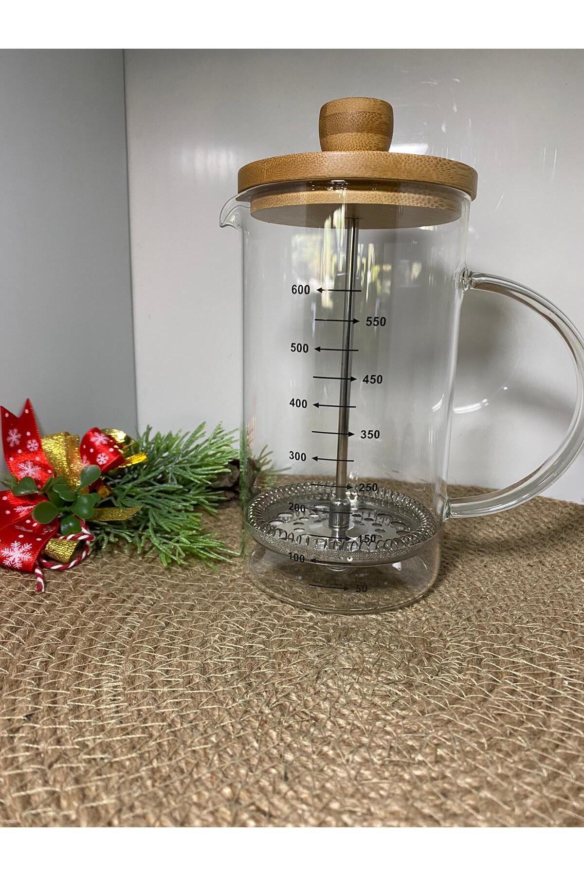 Bambu Kapaklı French Press 600ml