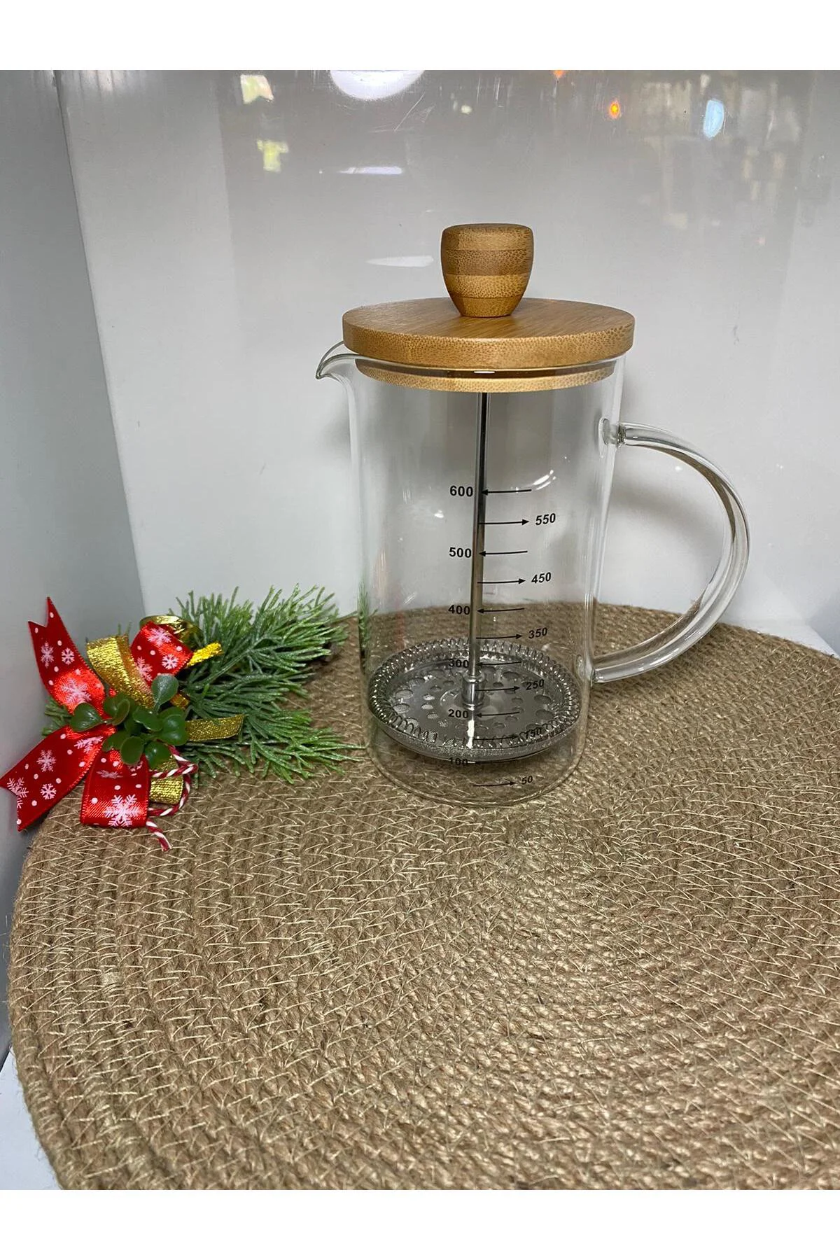 Bambu Kapaklı French Press 600ml - Görsel 3