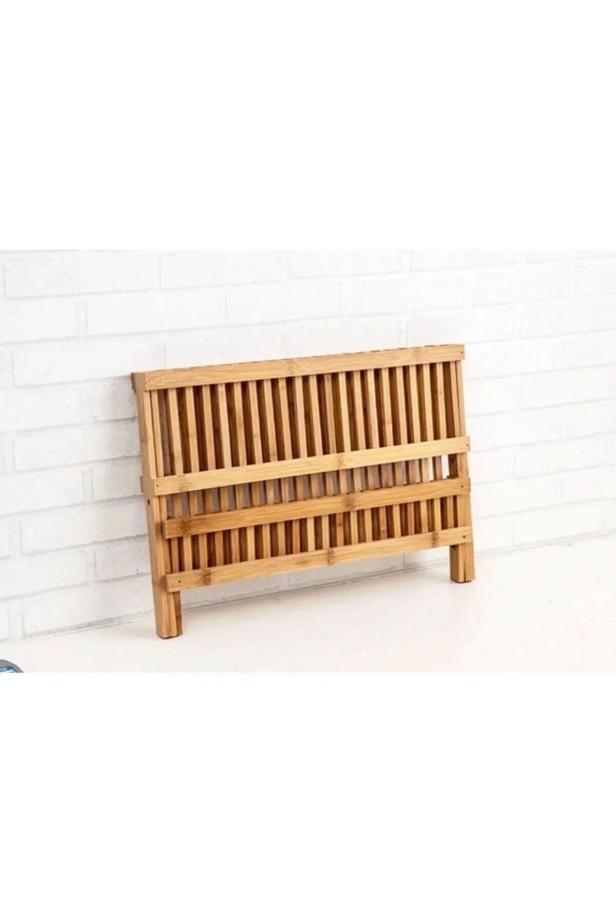 Bambu Katlanabilir Tabaklık Bulaşıklık Bulaşık Sepeti Kurutmalık