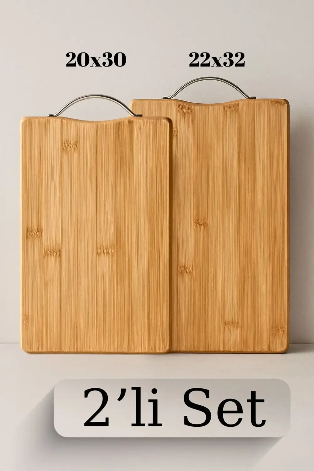 Bambu Kesme Tahtası 2’li Set (20x30 cm & 22x32 cm)