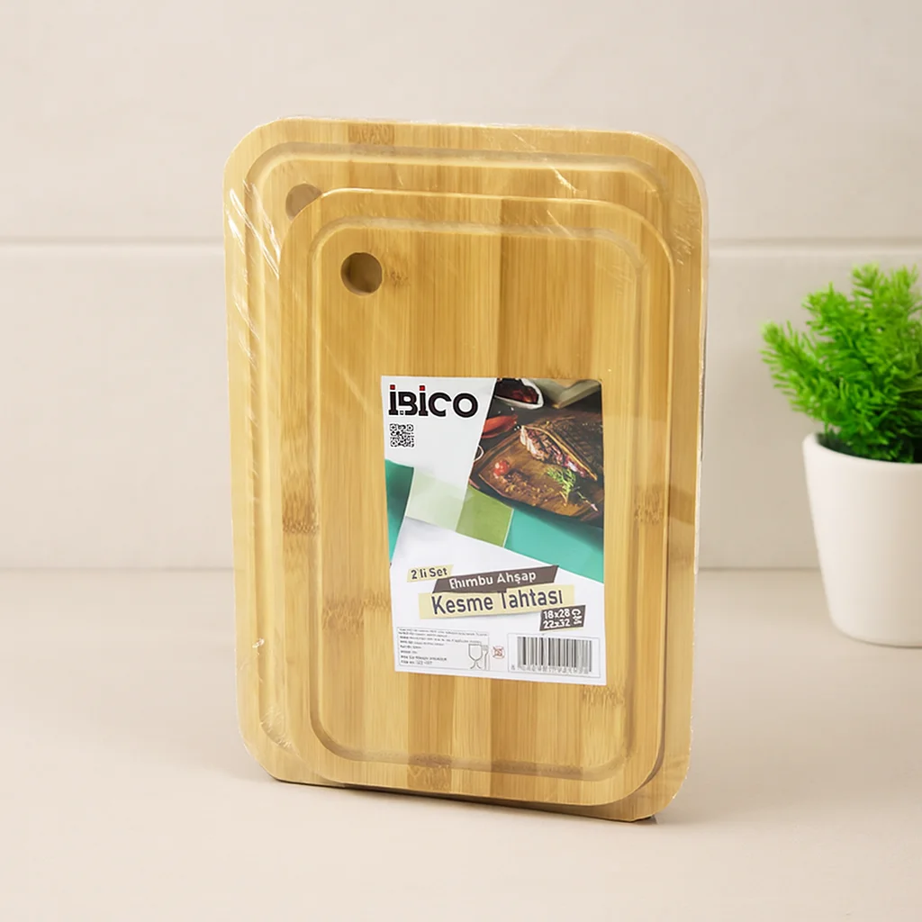 Bambu Kesme Tahtası 2'li Set - 18x28 & 22x32 cm Bambu Kesme Tahtası 2'li Set - 18x28 & 22x32 cm