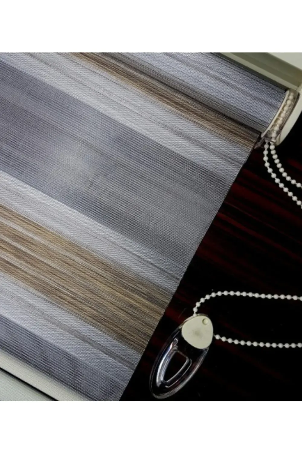 Bambu Keten Plise Renk Geçişli Zebra Stor Perde Alüminyum Kasalı