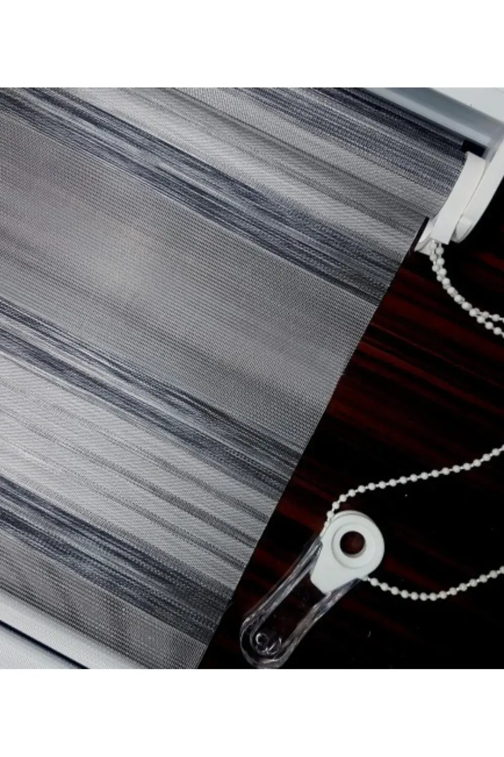 Bambu Keten Plise Renk Geçişli Zebra Stor Perde Alüminyum Kasalı