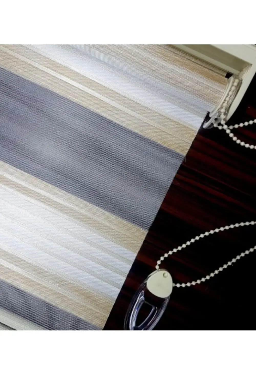 Bambu Keten Plise Renk Geçişli Zebra Stor Perde Alüminyum Kasalı