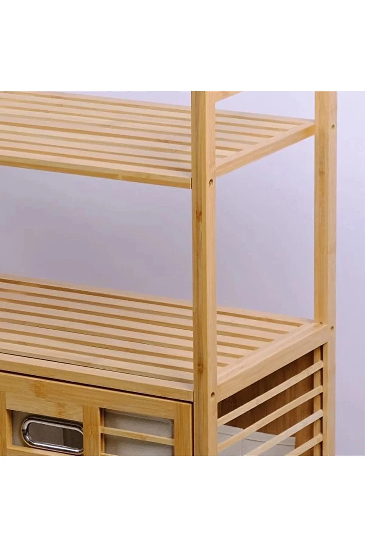 Bambu Kirli Çamaşır Sepeti 2 Bölmeli 2 Kat Organizer 80x33x87 cm Bambu Kirli Çamaşır Sepeti 2 Bölmeli 2 Kat Organizer 80x33x87 cm