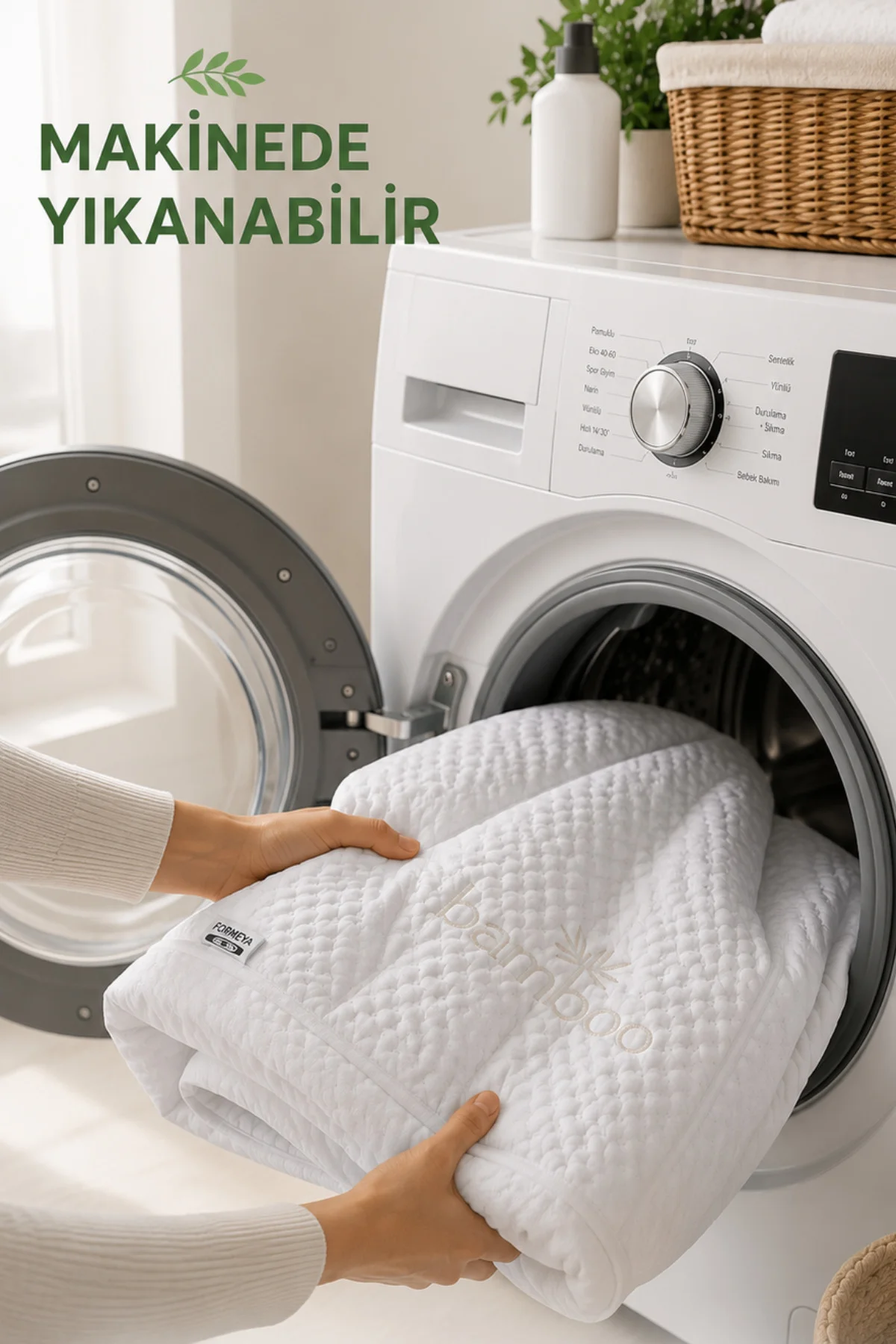 Bambu Kumaş Premium Sıvı Geçirmez Fitted Alez | Doğal Bambu Lüks Yatak Koruyucu Sessiz Alez